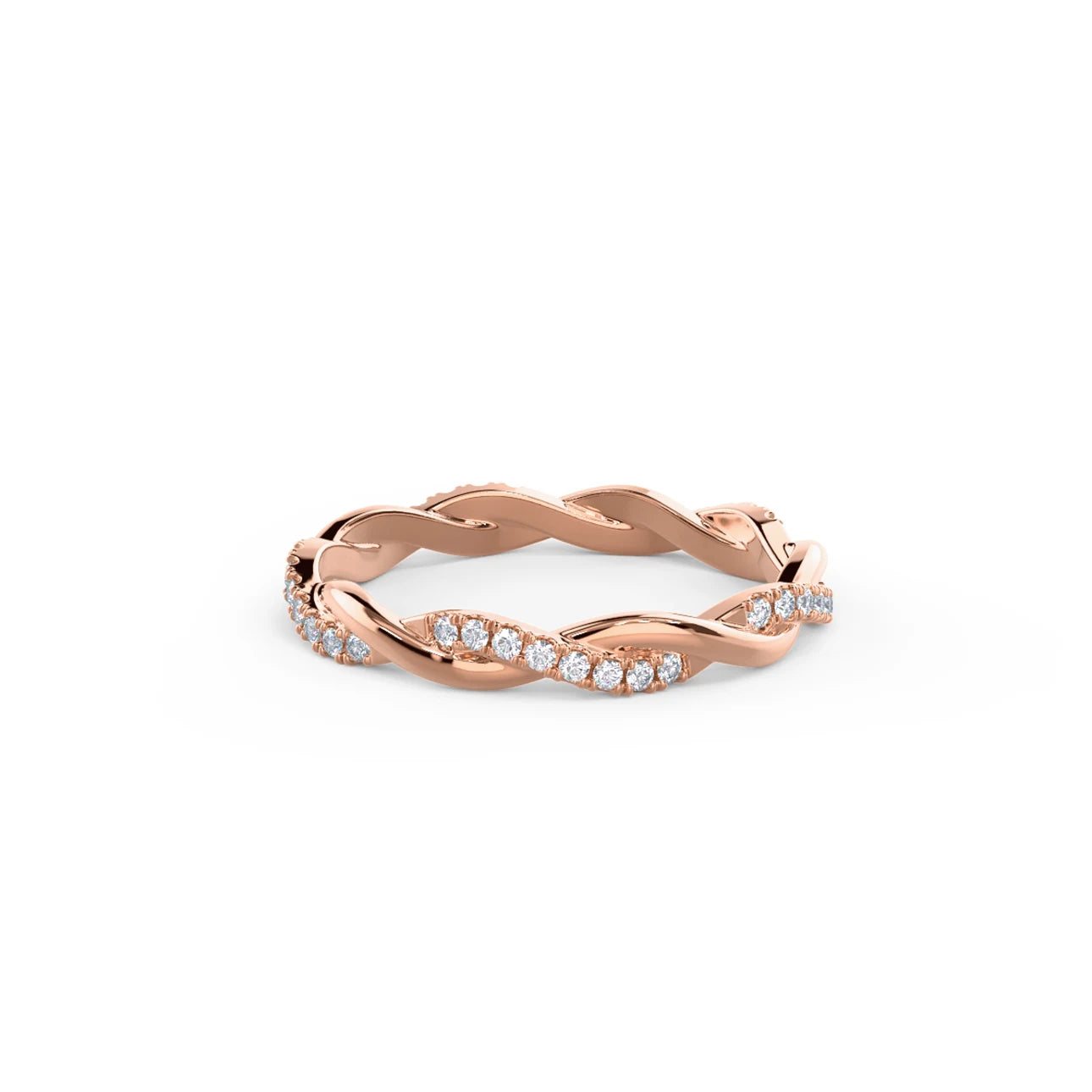 0.35 Carats Lab Grown Diamond Round Shape Twisted Wedding Band