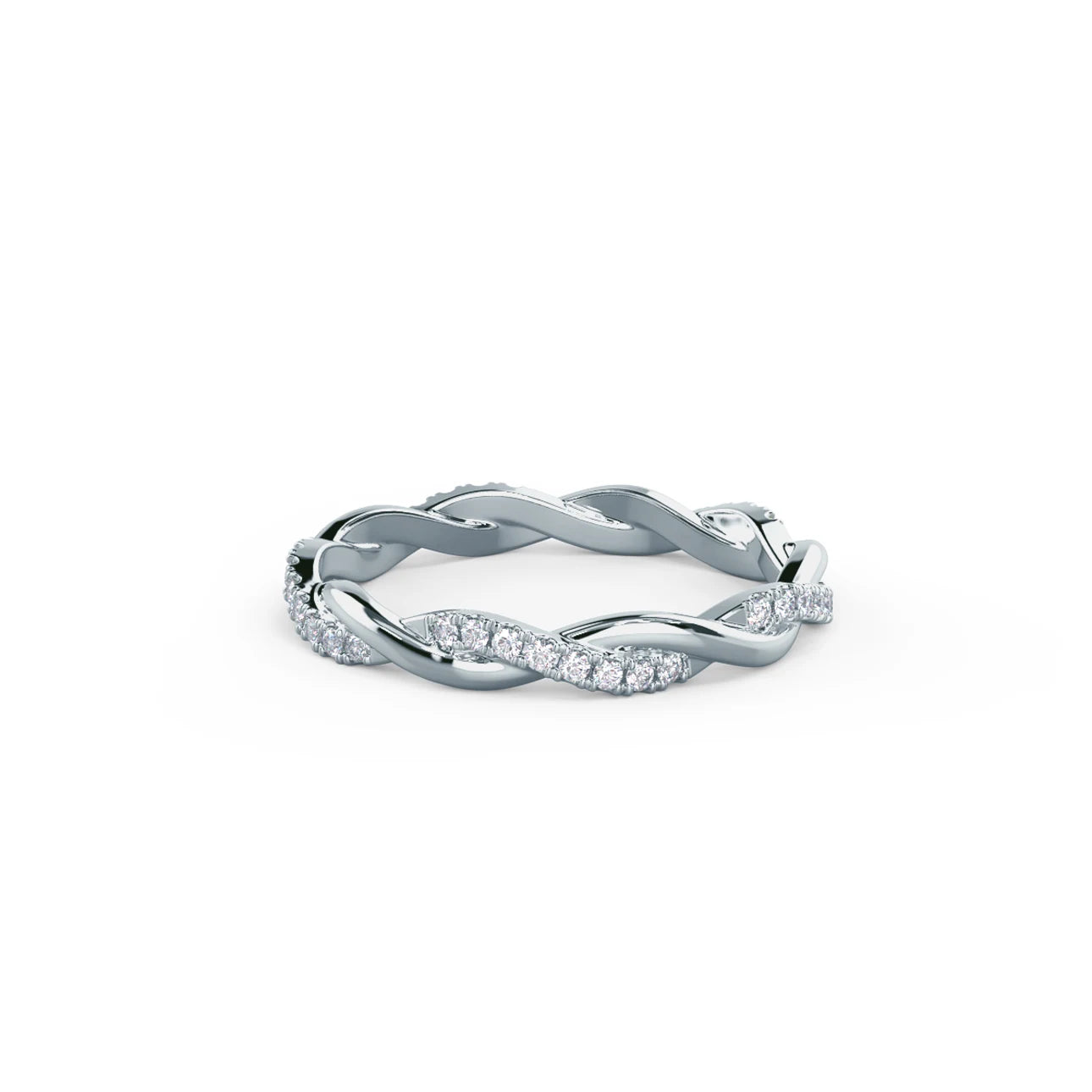 0.35 Carats Lab Grown Diamond Round Shape Twisted Wedding Band