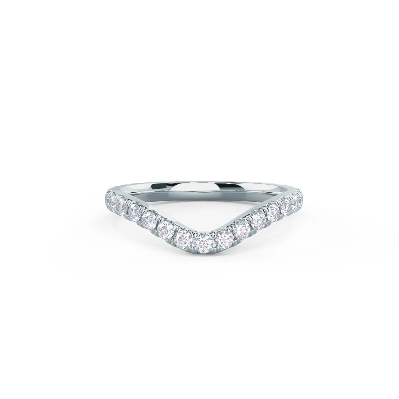 0.70 Carats Lab Grown Diamond Round Shape Curved Wedding Band