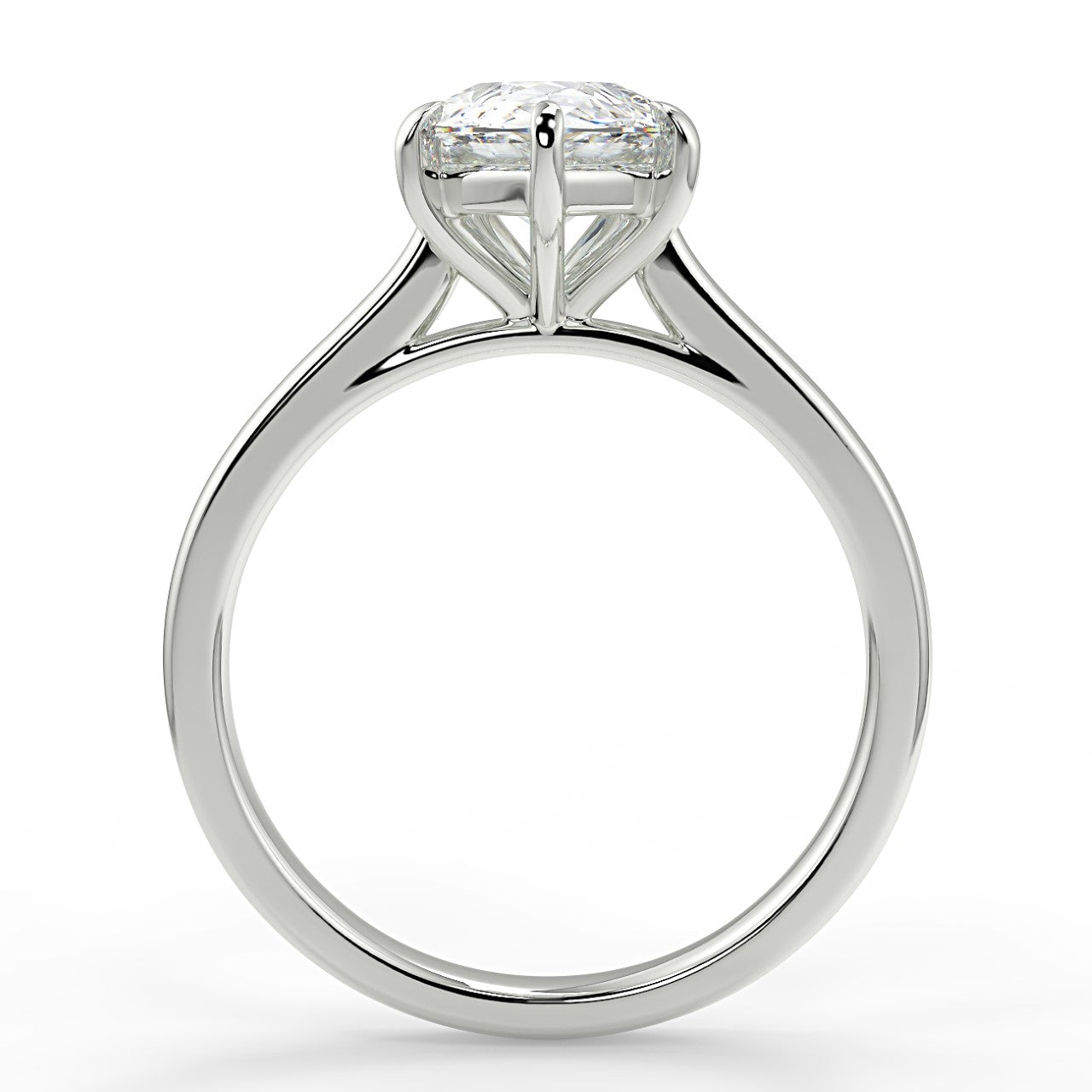 1.70 Carats Pear Shape Moissanite Solitaire Engagement Ring