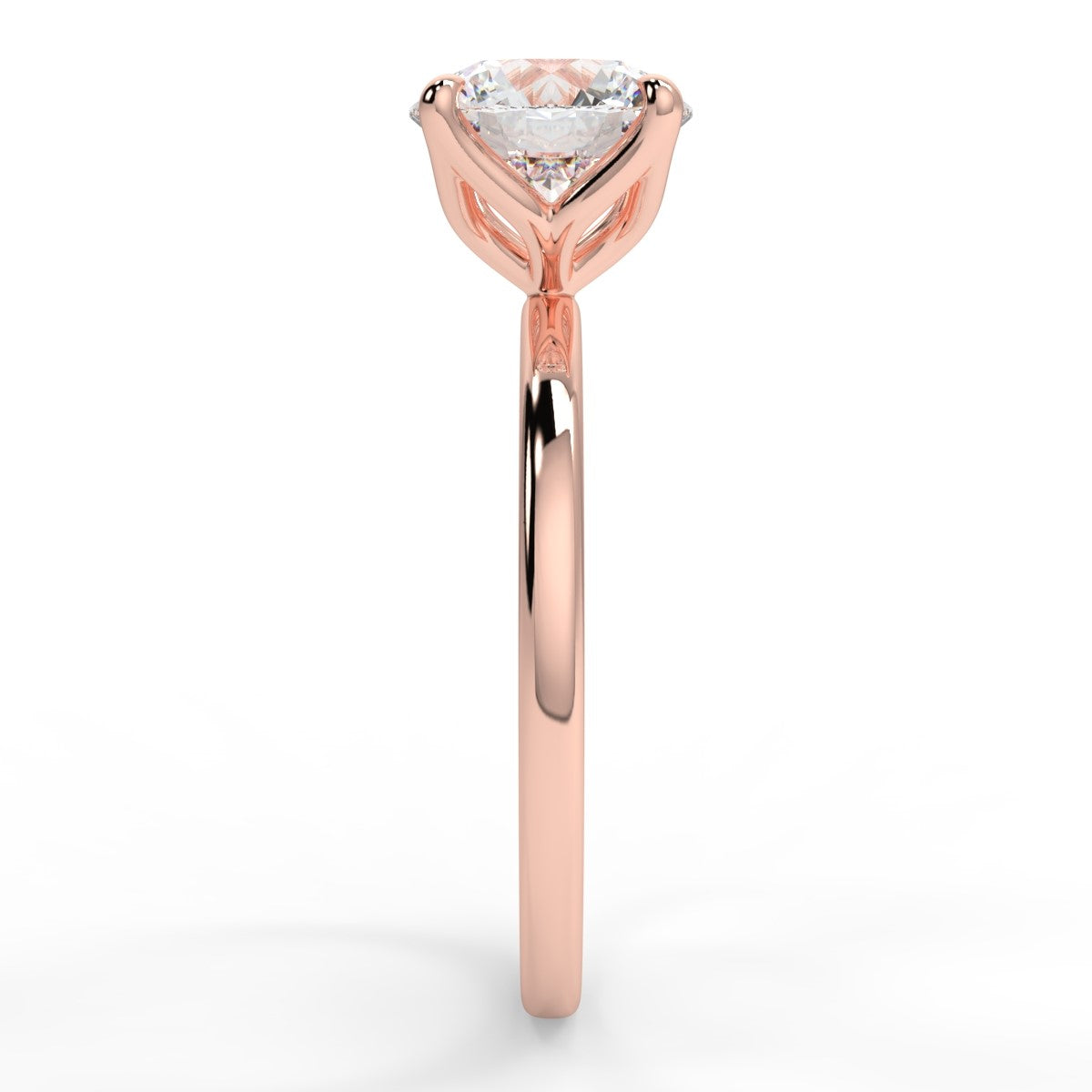 2.0 Carats Round Shape Moissanite Solitaire Engagement Ring
