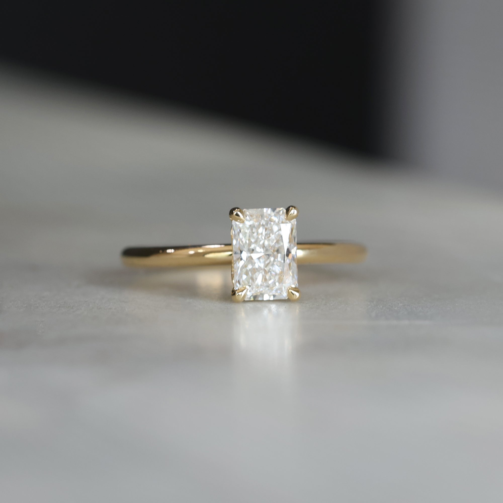 1.0 Carats Radiant Shape Moissanite Solitaire Engagement Ring