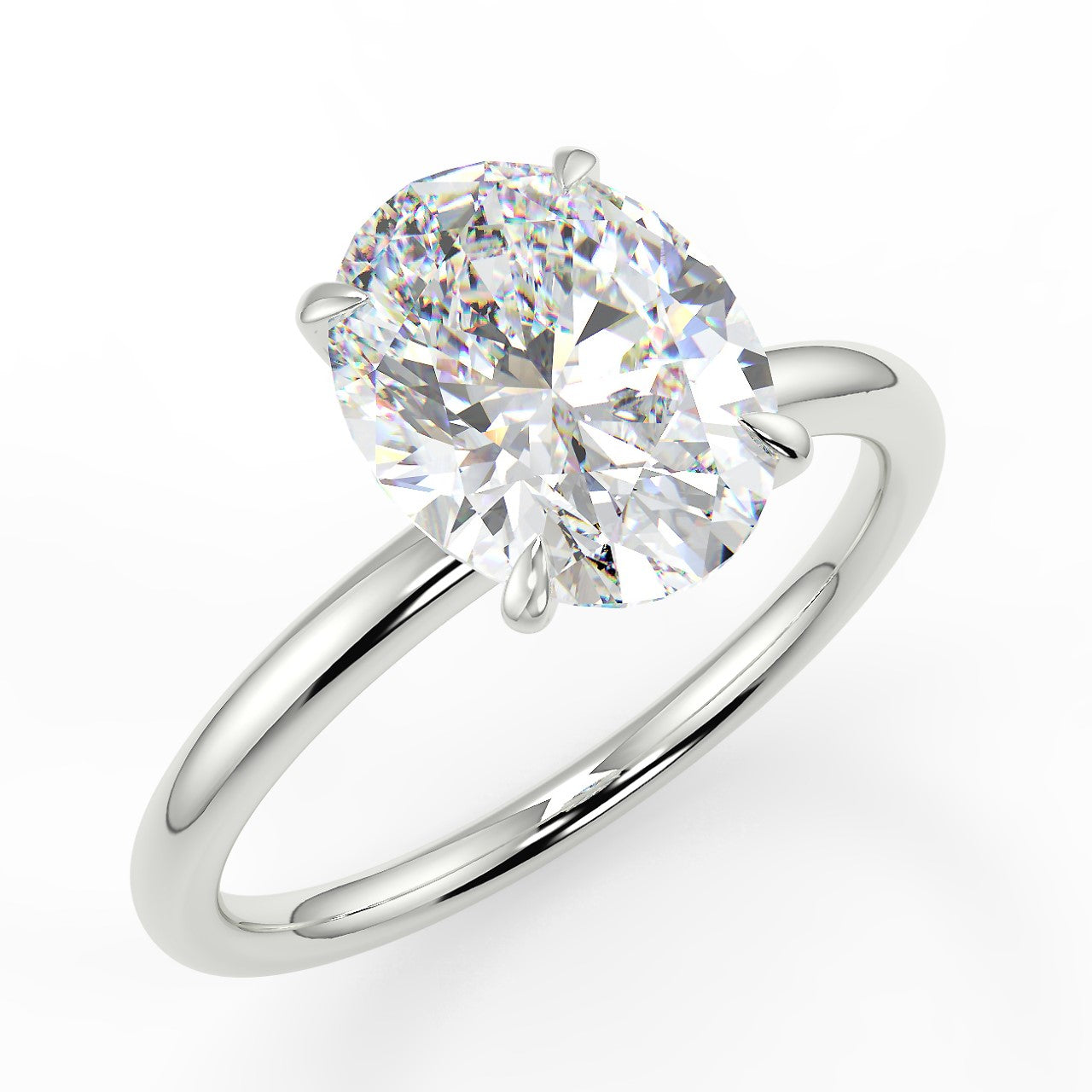 2.30 Carats Oval Shape Moissanite Solitaire Engagement Ring