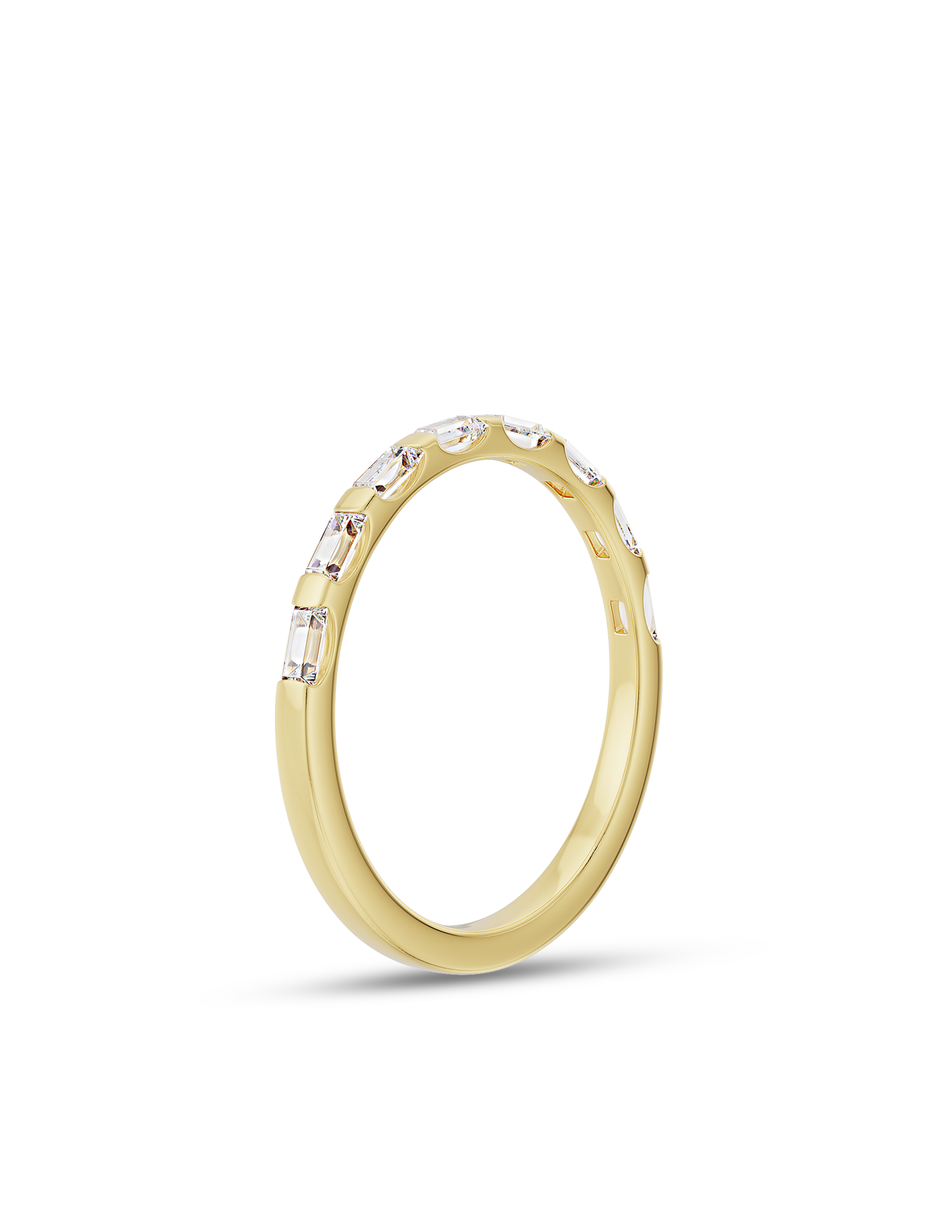 0.15 Carats Moissanite Baguette Shape Half Eternity Wedding Band