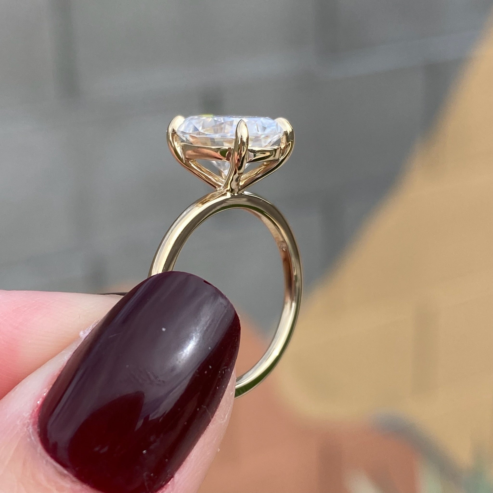 2.90 Carats Oval Shape Moissanite Solitaire Engagement Ring