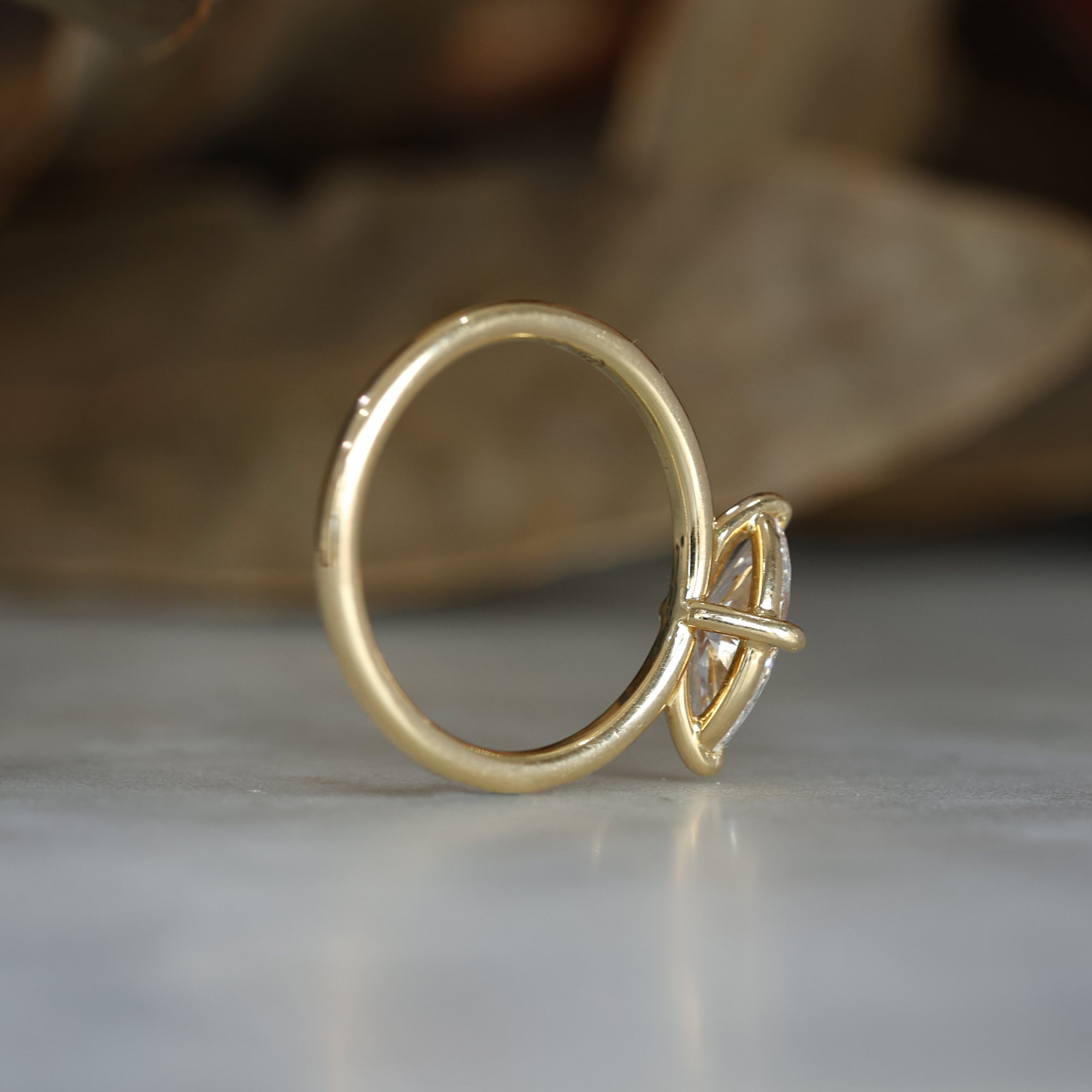 1.01 Carats Marquise Shape Moissanite Solitaire Engagement Ring