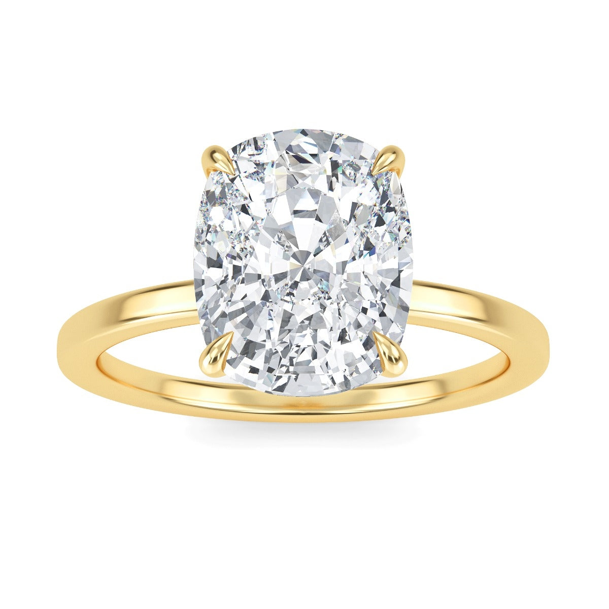 3.0 Carats Cushion Shape Moissanite solitaire Engagement Ring