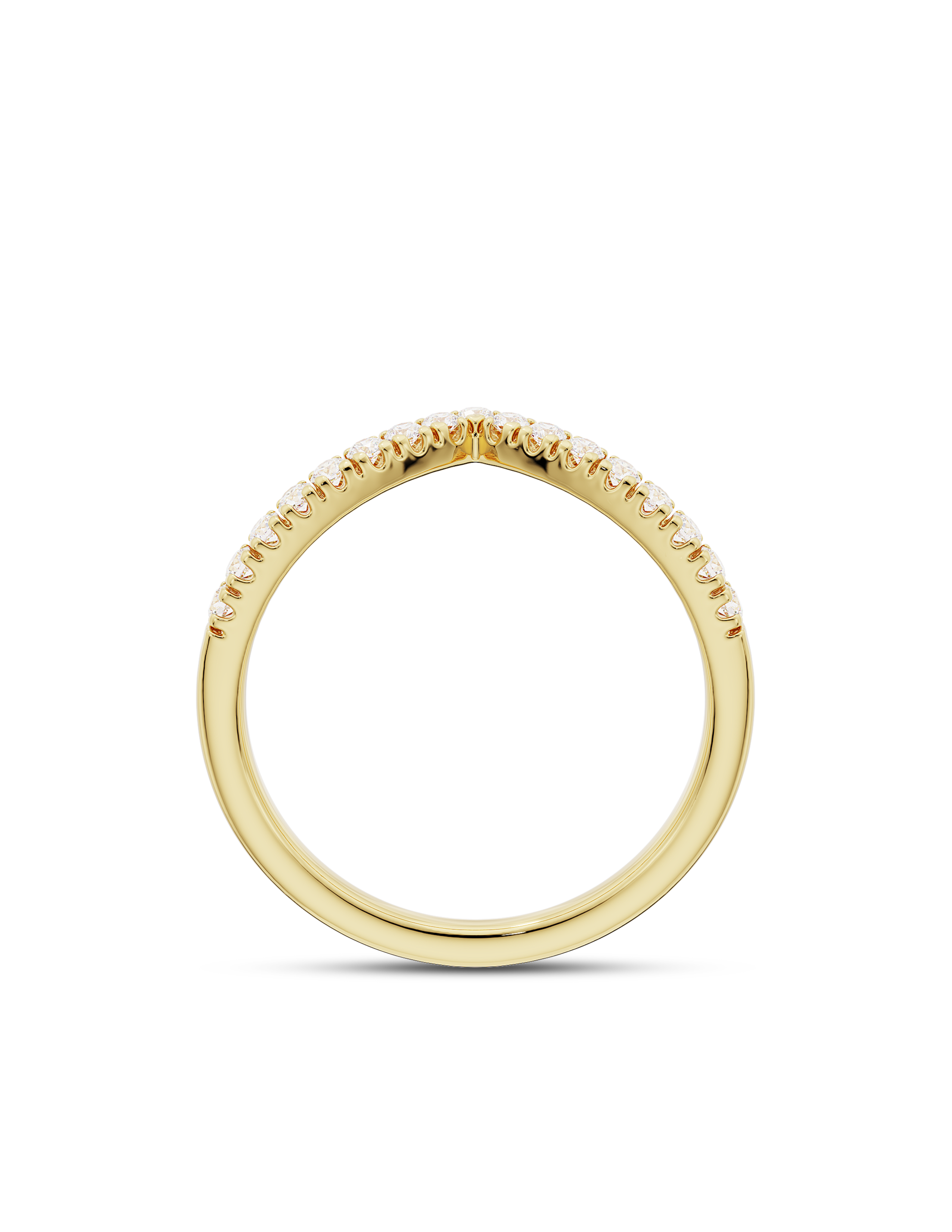 0.20 Carats Moissanite Round & V Shape Wedding Band