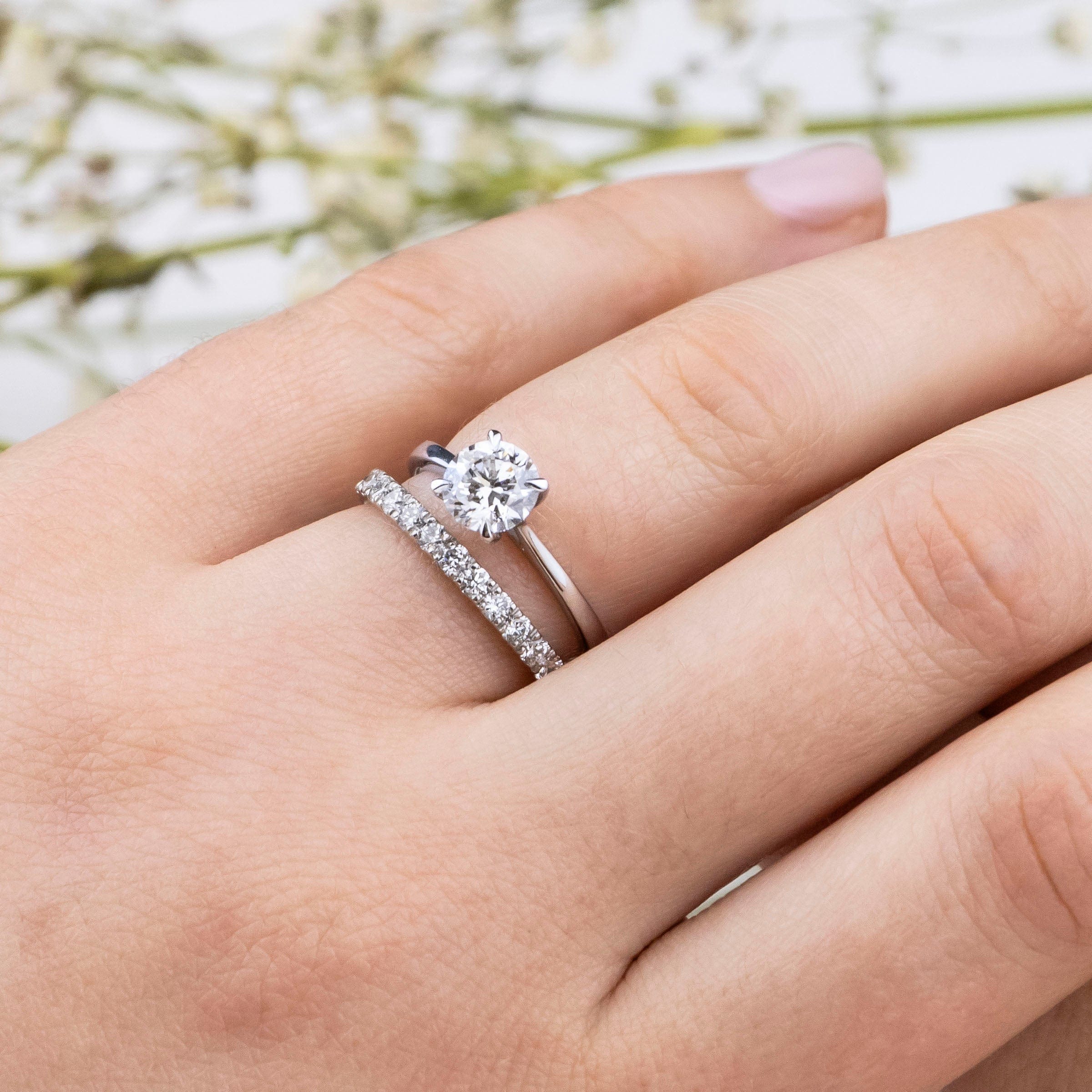 1.02 Carats Round Shape Moissanite Solitaire Engagement Ring