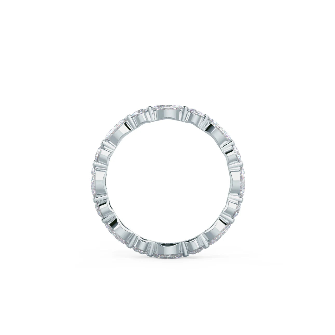1.20 Carats Lab Grown Diamond Marquise & Round Shape Bezel Wedding Band