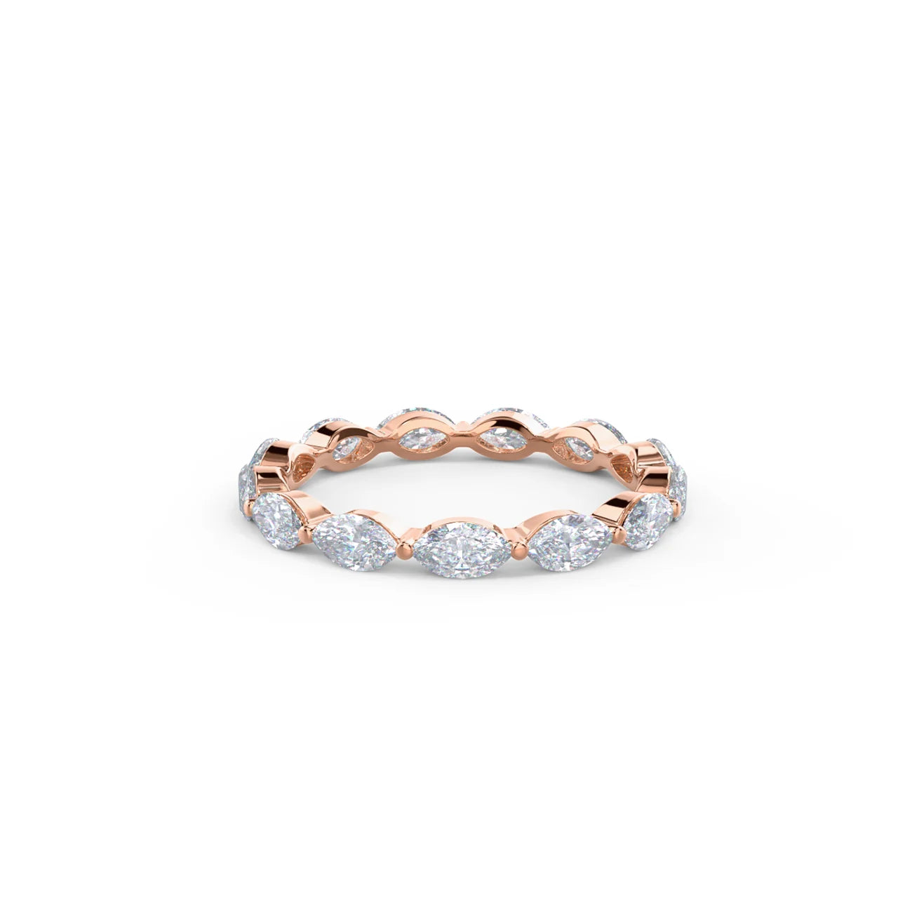1.30 Carats Lab Grown Diamond Marquise Shape Bezel Wedding Band