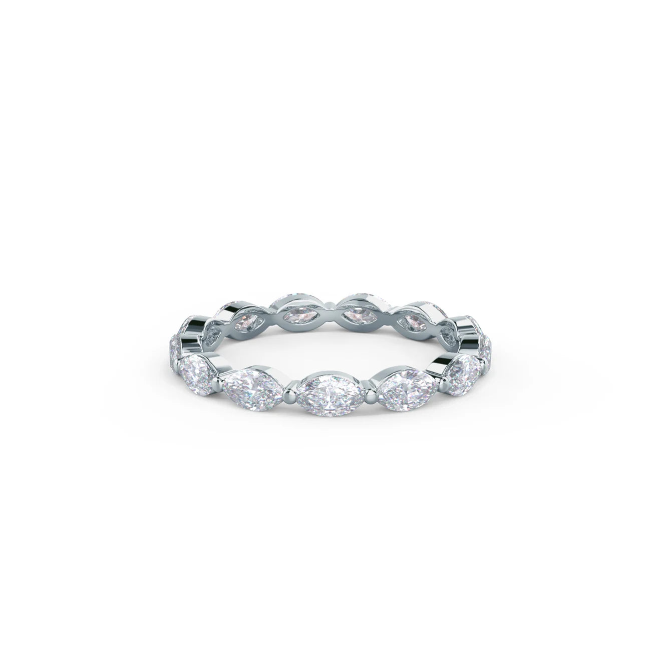 1.30 Carats Lab Grown Diamond Marquise Shape Bezel Wedding Band