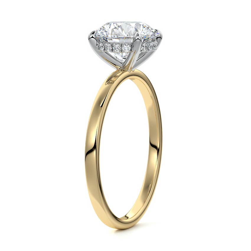 1.20 Carats Lab Grown Diamond Round Shape F-VS1 Hidden Halo Engagement Ring