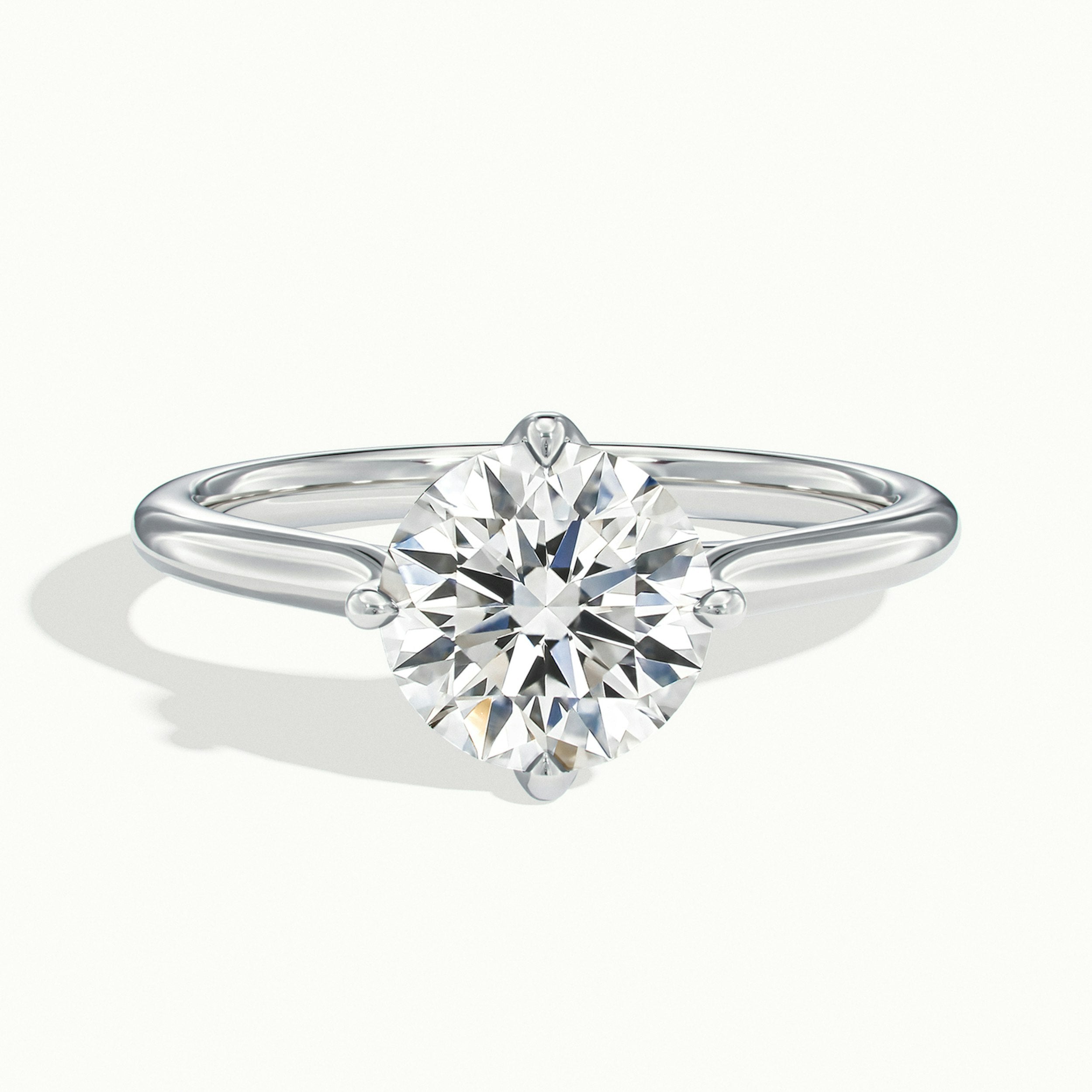 1.0 Carats Lab Grown Diamond Round Shape E-VS1 Solitaire Engagement Ring
