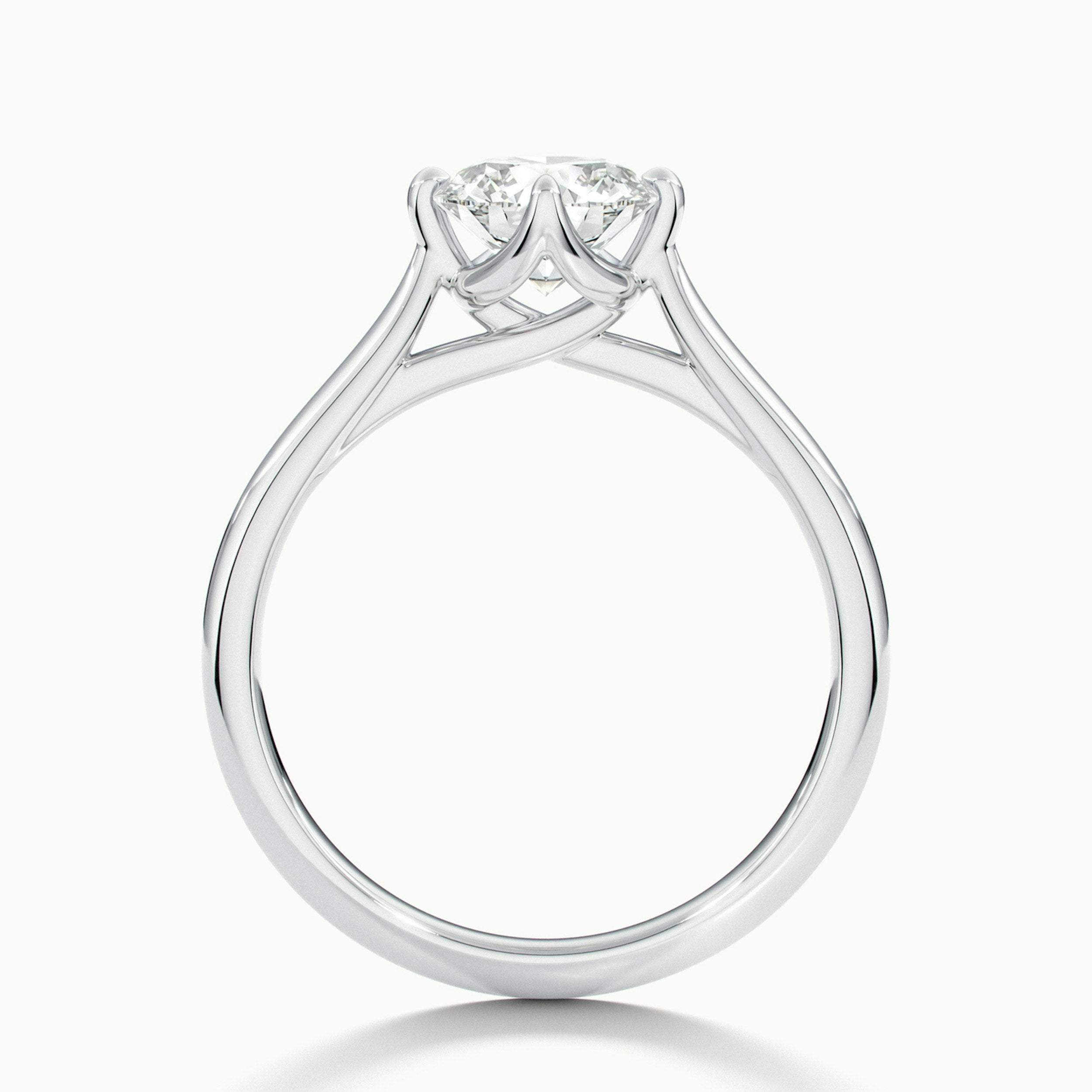 1.0 Carats Lab Grown Diamond Round Shape E-VS1 Solitaire Engagement Ring