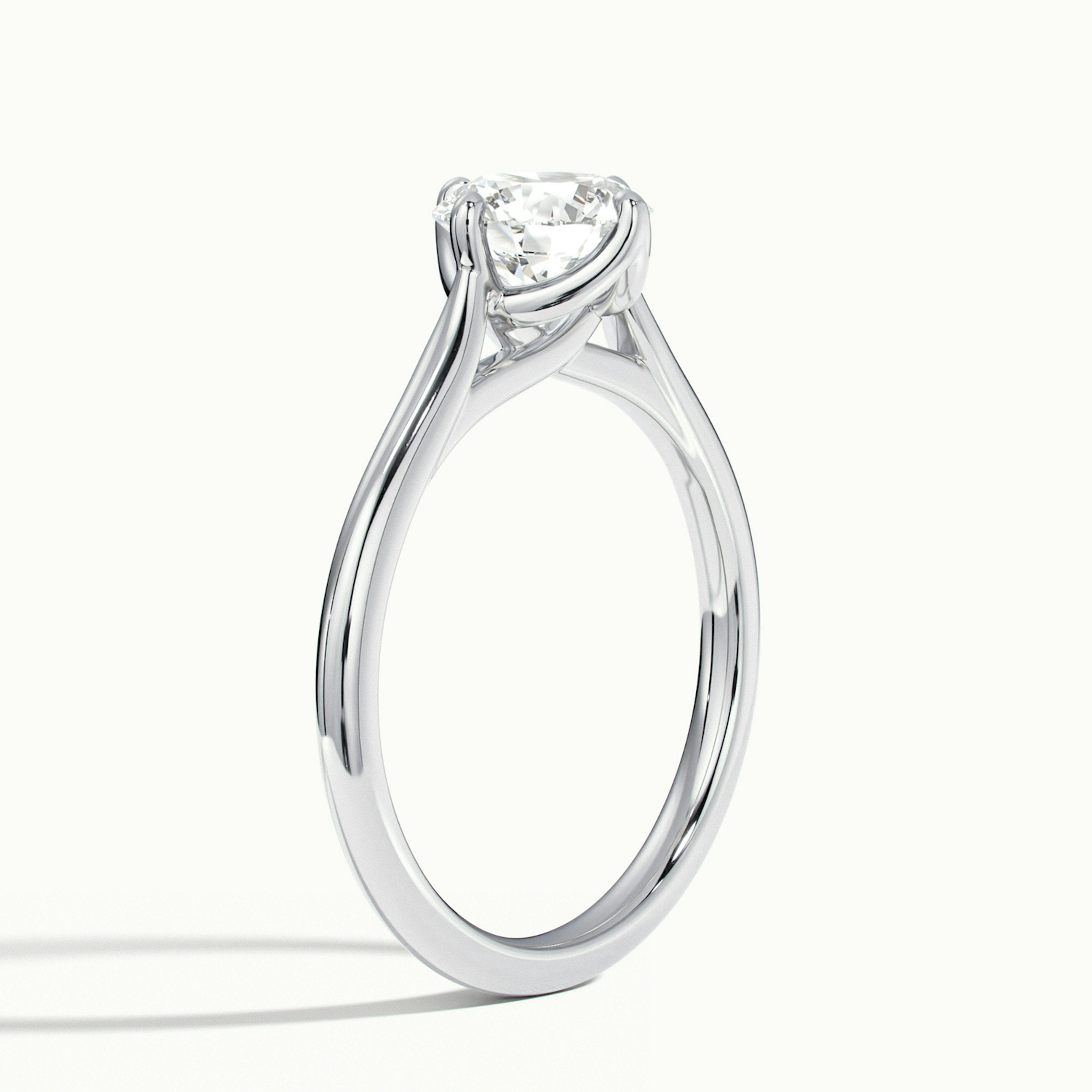 1.0 Carats Lab Grown Diamond Round Shape E-VS1 Solitaire Engagement Ring