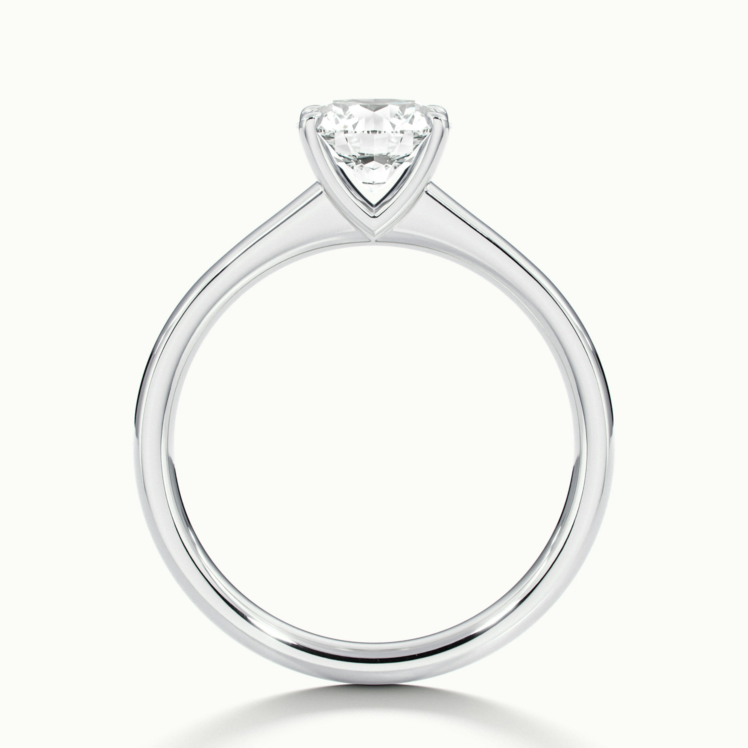 1.0 Carats Lab Grown Diamond Round Shape E-VS1 Solitaire Engagement Ring