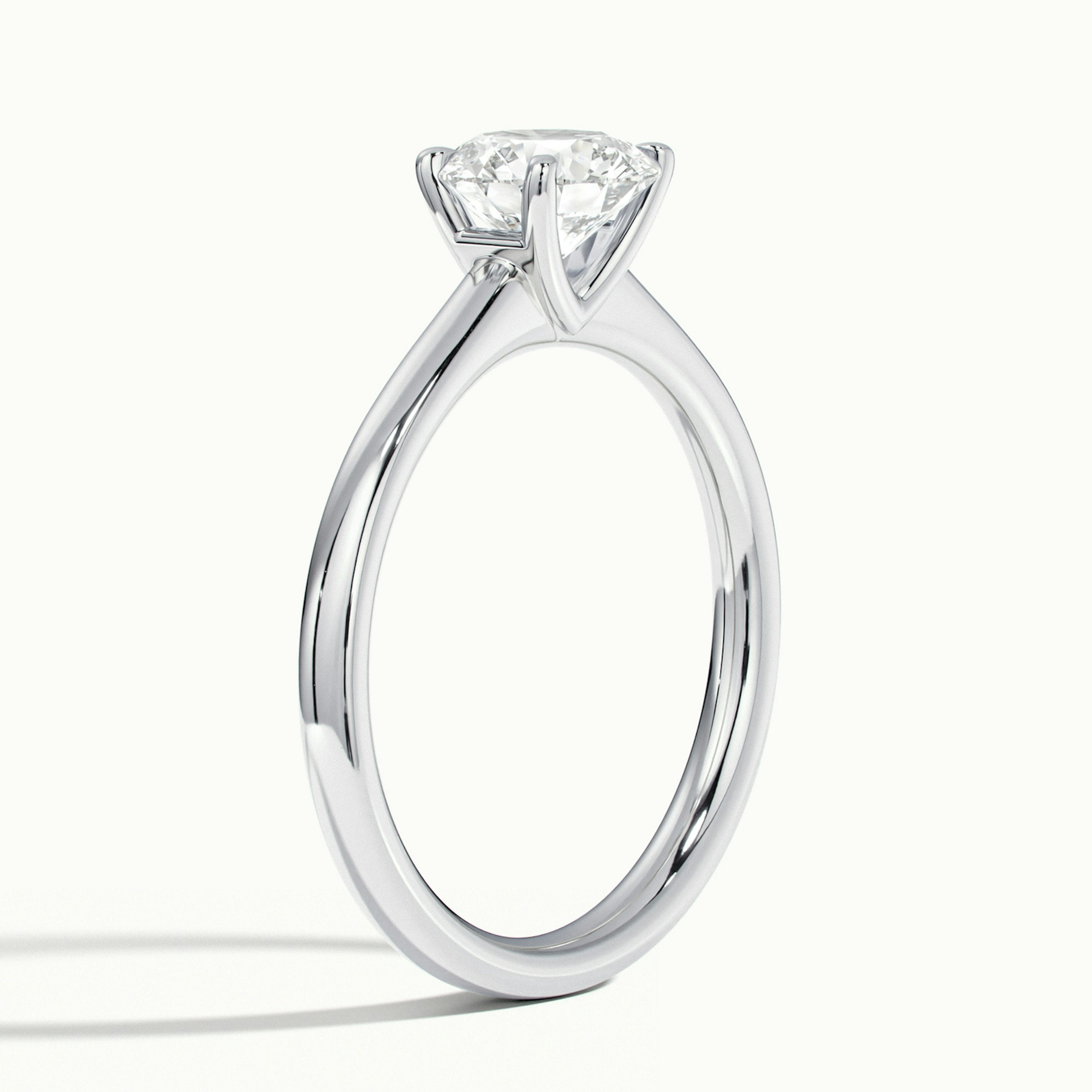1.0 Carats Lab Grown Diamond Round Shape E-VS1 Solitaire Engagement Ring