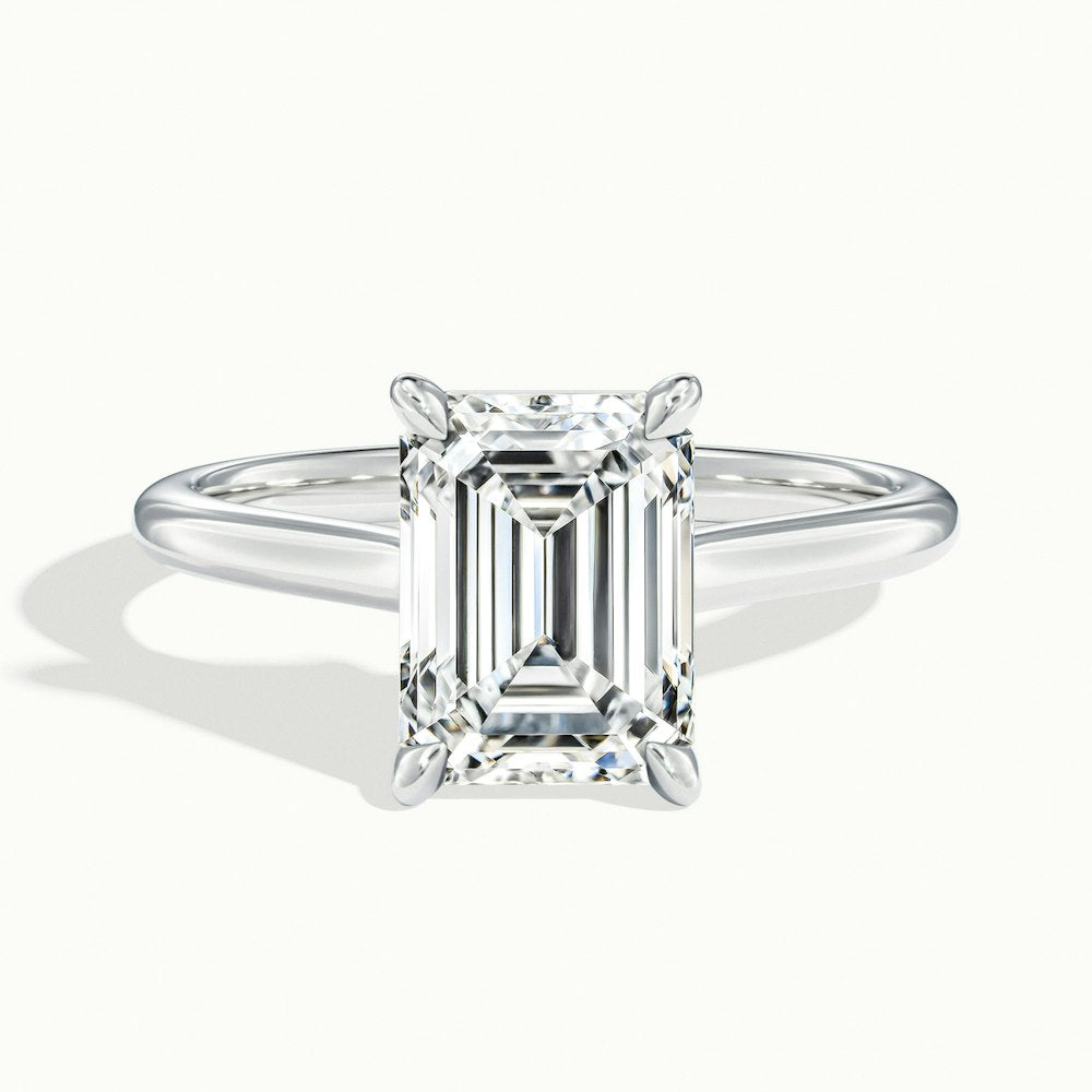 1.0 Carats Lab Grown Diamond Emerald Shape E-VS2 Solitaire Engagement Ring