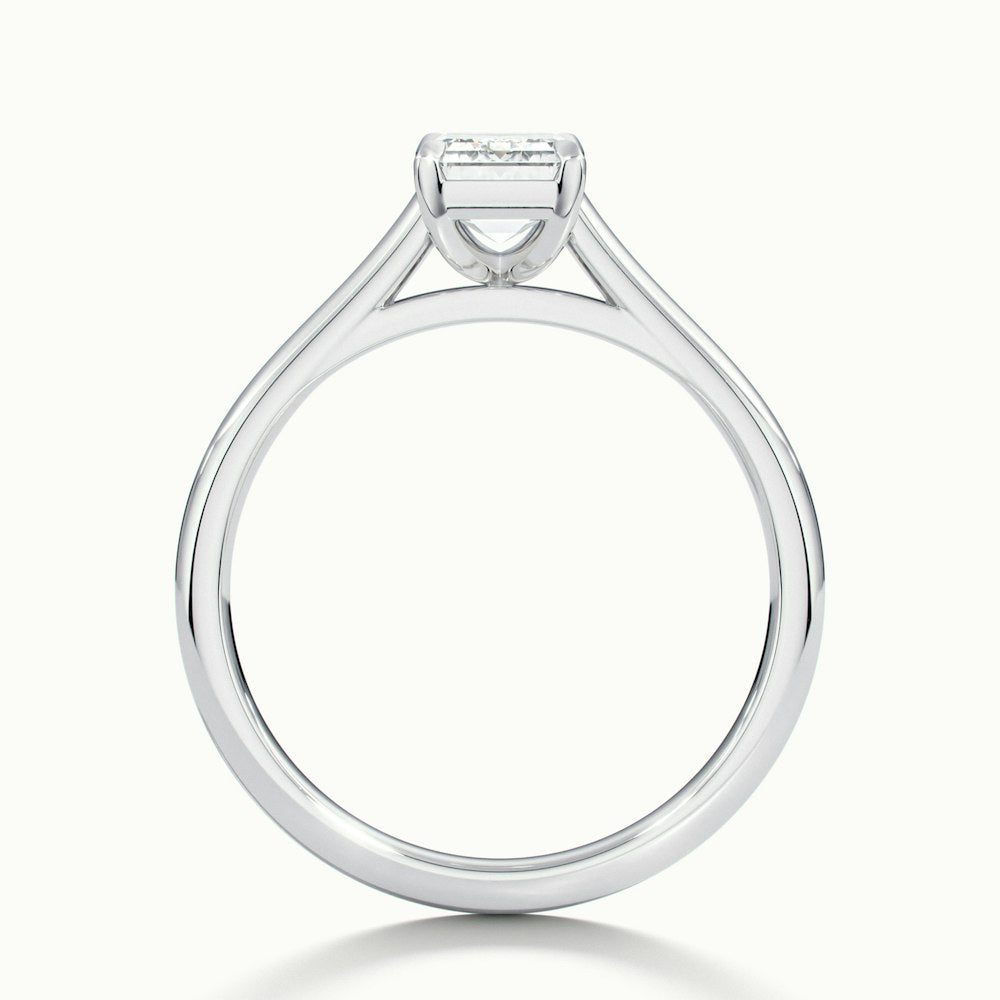 1.0 Carats Lab Grown Diamond Emerald Shape E-VS2 Solitaire Engagement Ring