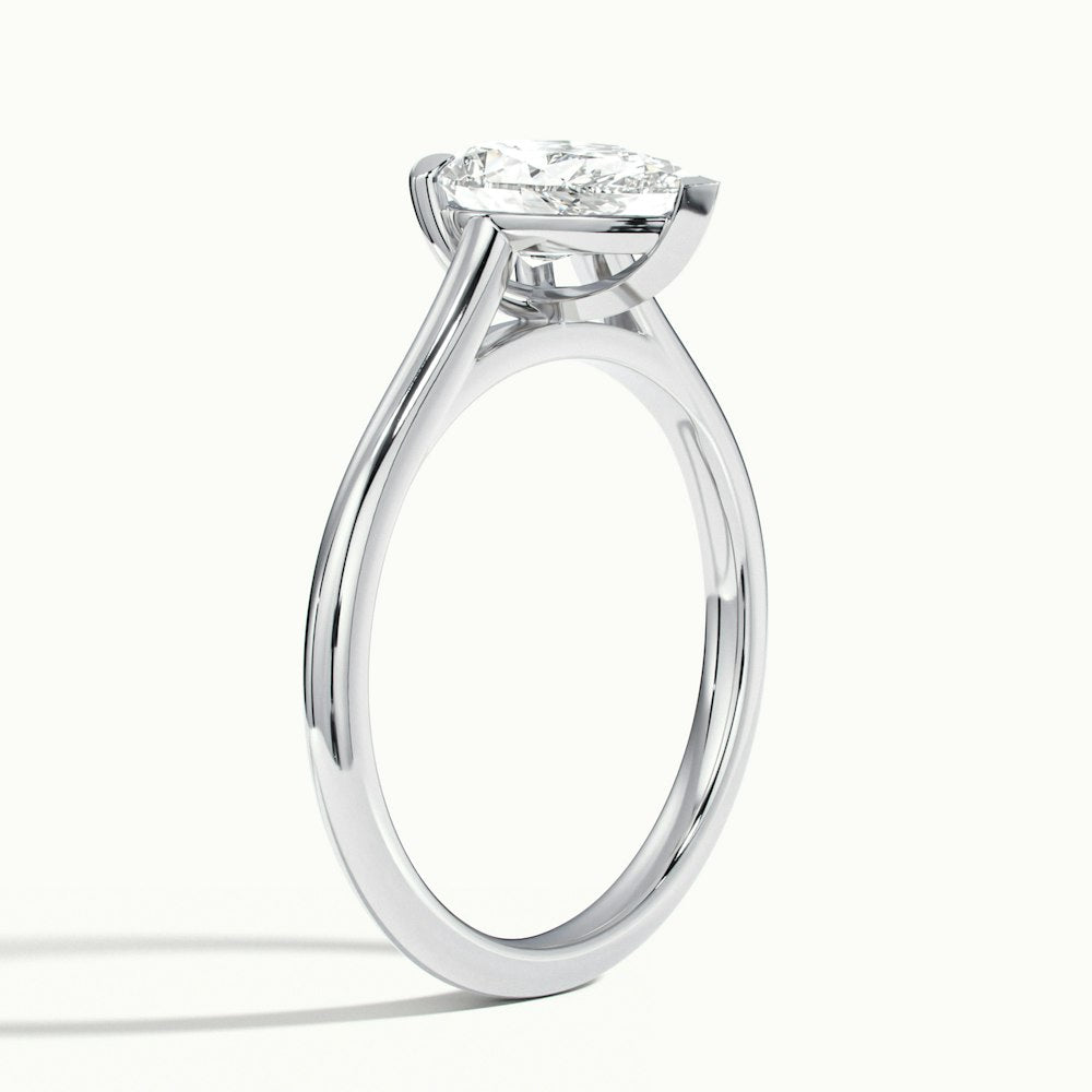0.80 Carats Lab Grown Diamond Pear Shape E-VS1 Solitaire Engagement Ring