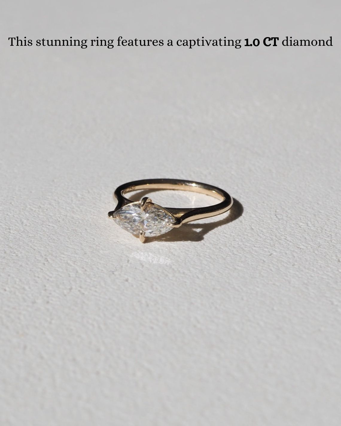 1.0 CT Marquise F/VS1 CVD Diamond Solitaire Engagement Ring