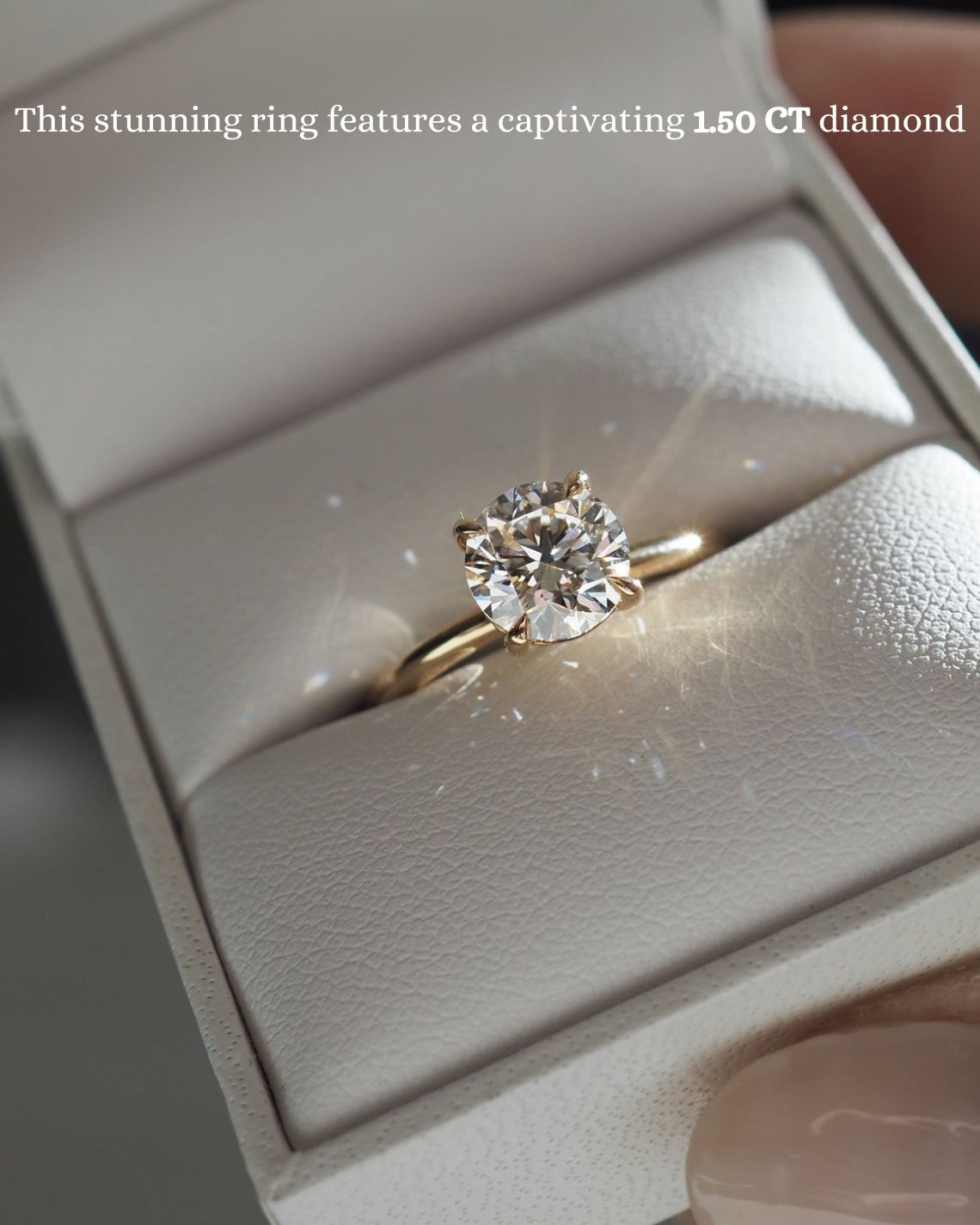 1.5 CT Round E/VS1 CVD Diamond Solitaire Engagement Ring