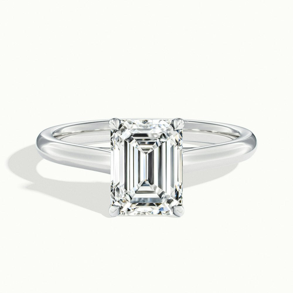 1.0 Carats Lab Grown Diamond Emerald Shape E-VS1 Solitaire Engagement Ring