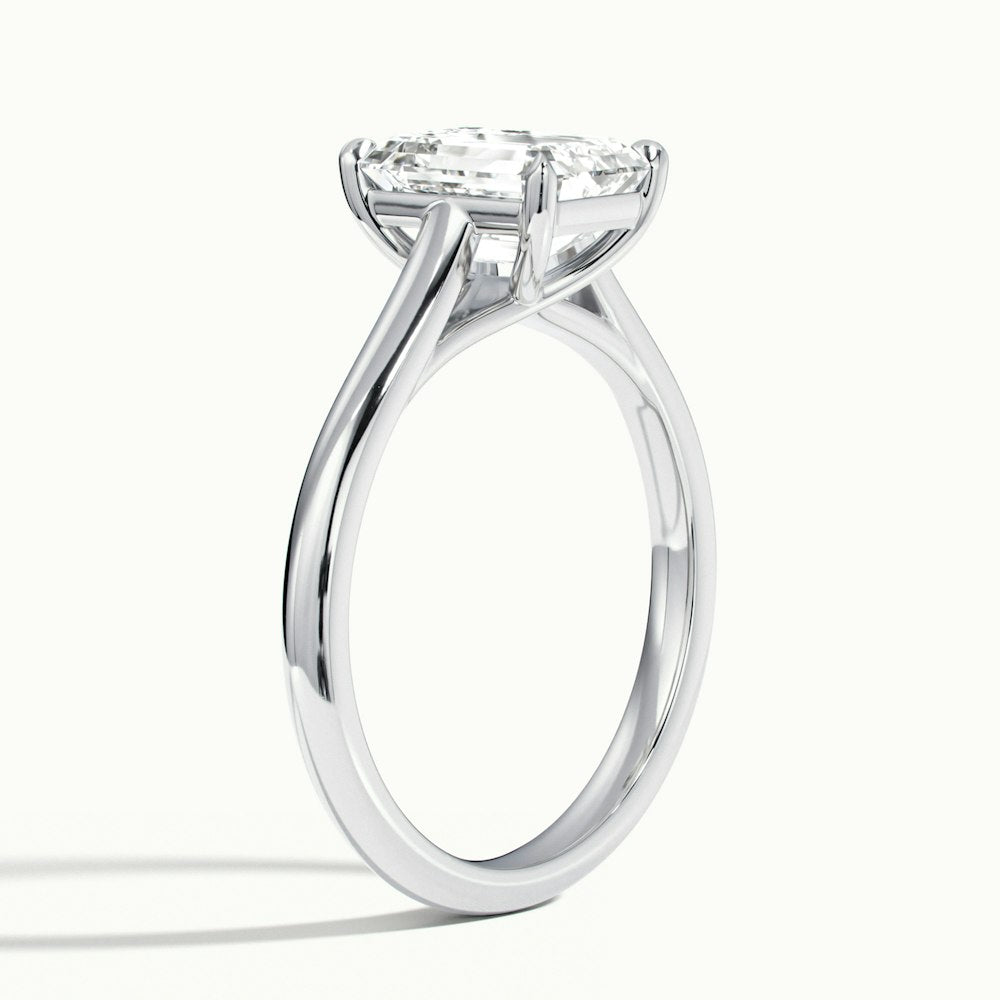 1.0 Carats Lab Grown Diamond Emerald Shape E-VS1 Solitaire Engagement Ring