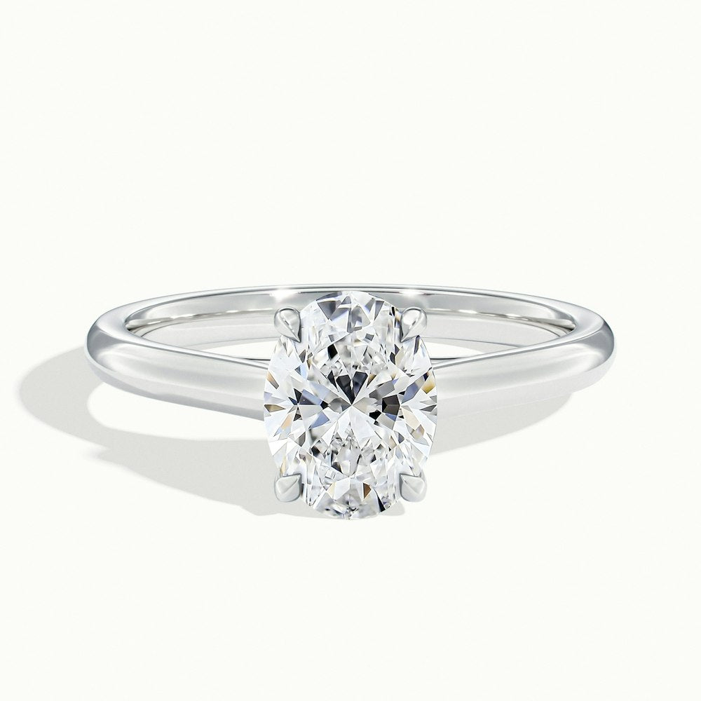 1.0 Carats Lab Grown Diamond Oval Shape E-VS1 Solitaire Engagement Ring