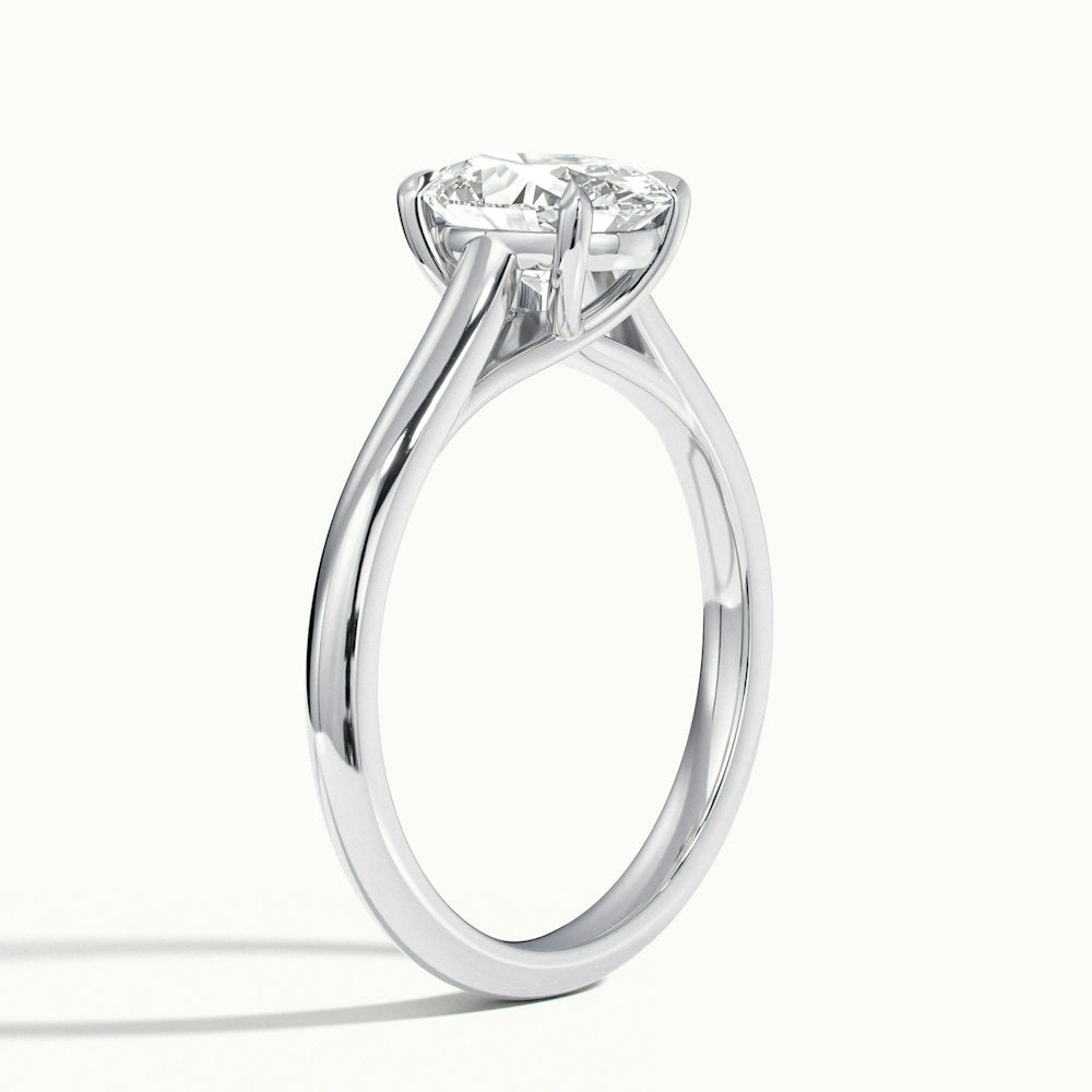 1.0 Carats Lab Grown Diamond Oval Shape E-VS1 Solitaire Engagement Ring