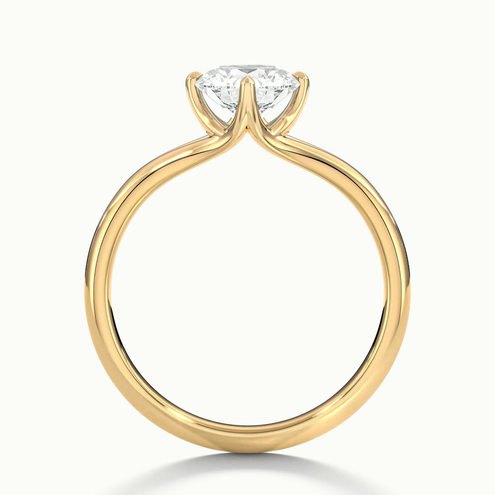 1.0 Carats Lab Grown Diamond Round Shape E-VS2 Solitaire Split Shank Engagement Ring