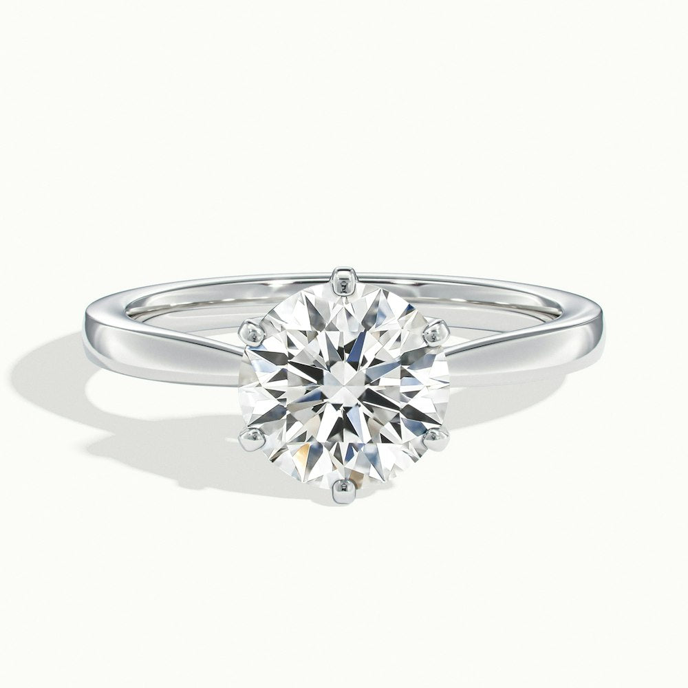 1.0 Carats Lab Grown Diamond Round Shape E-VS1 Solitaire Engagement Ring