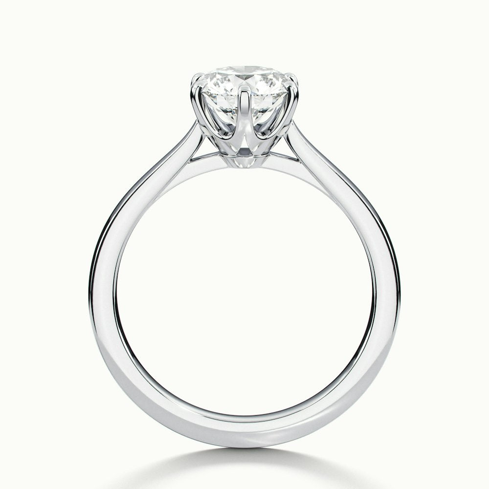 1.0 Carats Lab Grown Diamond Round Shape E-VS1 Solitaire Engagement Ring