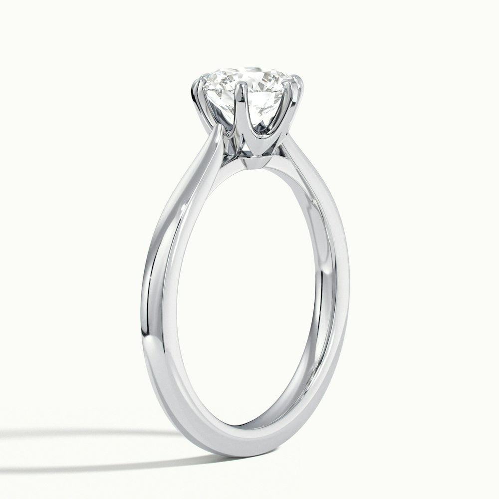 1.0 Carats Lab Grown Diamond Round Shape E-VS1 Solitaire Engagement Ring