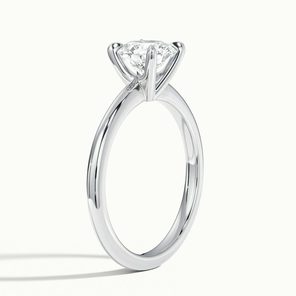 1.0 Carats Lab Grown Diamond Round Shape E-VS1 Solitaire Engagement Ring
