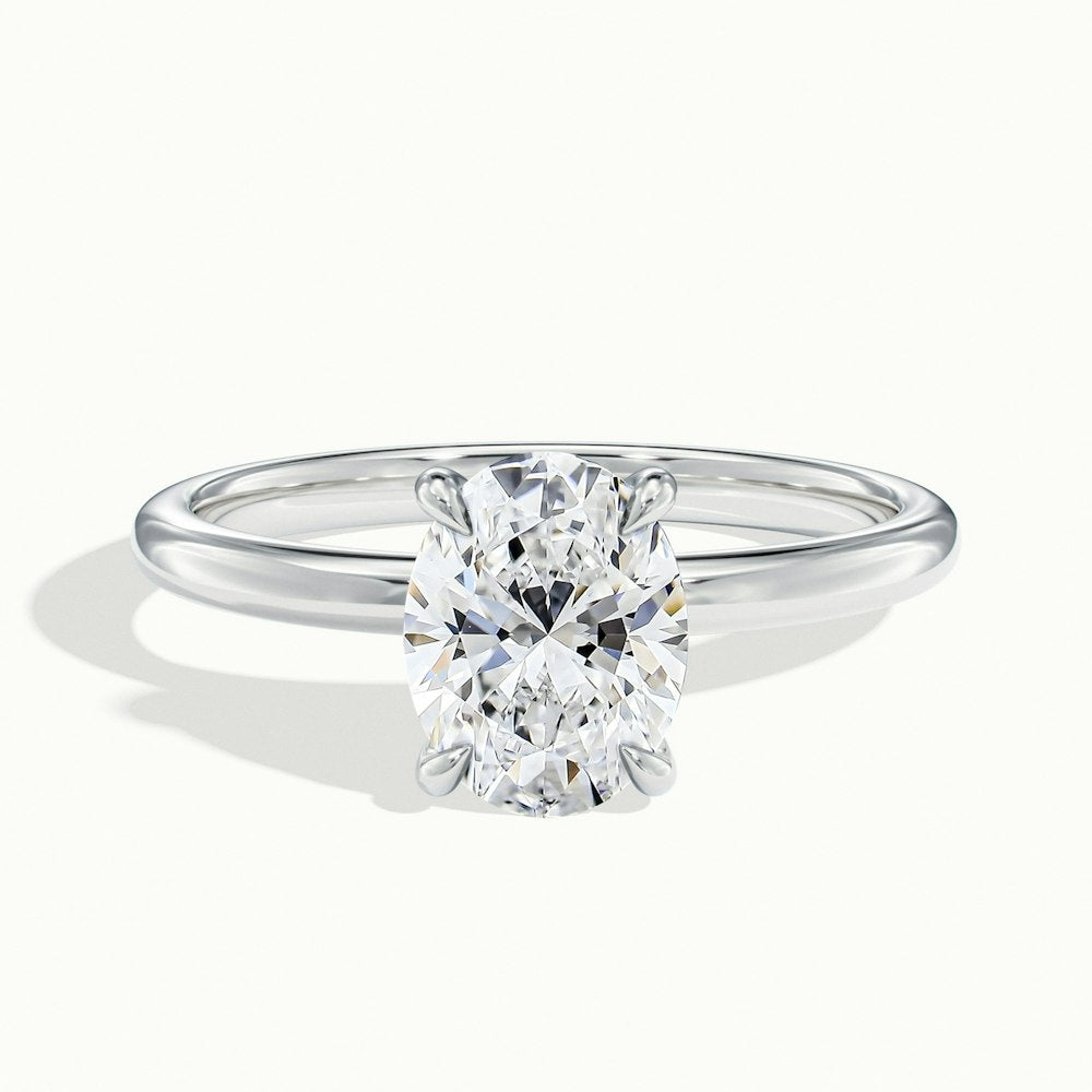 1.0 Carats Lab Grown Diamond Oval Shape E-VS2 Solitaire Engagement Ring