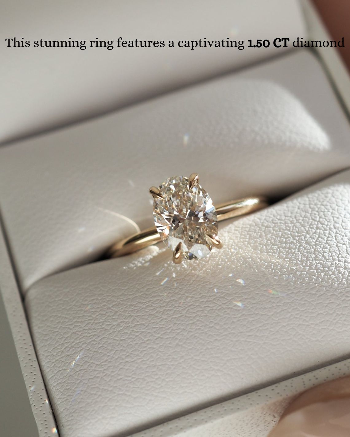 1.5 CT Oval G/VS1 CVD Diamond Solitaire Engagement Ring