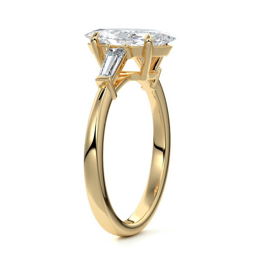 2.50 Carats Lab Grown Diamond Marquise Shape E-VS1 Three Stones Engagement Ring