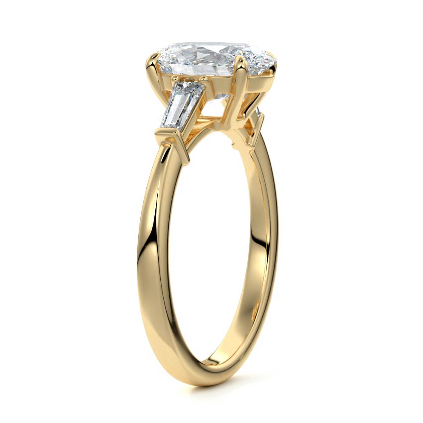 3.50 Carats Lab Grown Diamond Oval Shape E-VS1 Three Stones Engagement Ring