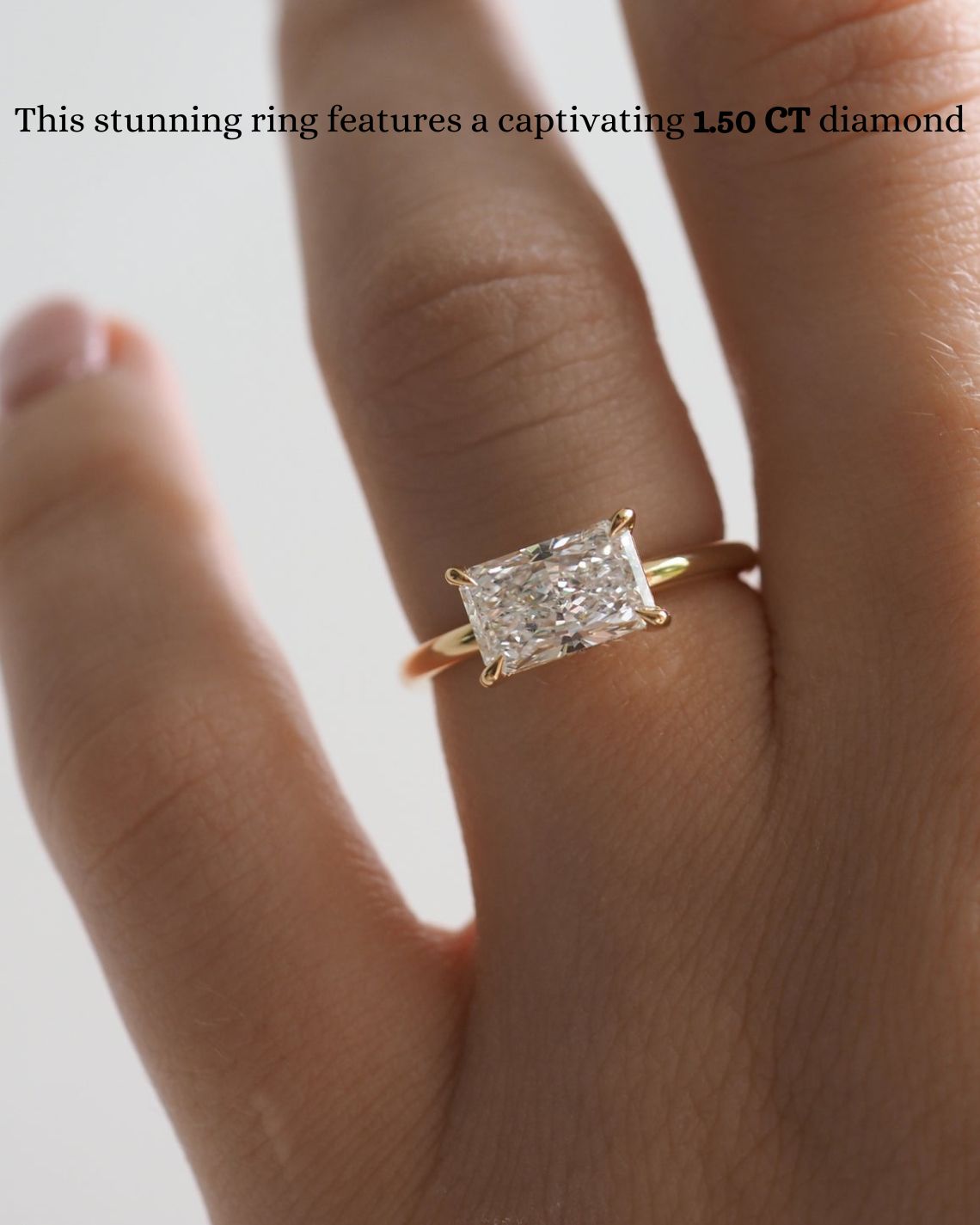 1.5 CT Radiant G/VS1 CVD Diamond Solitaire Engagement Ring