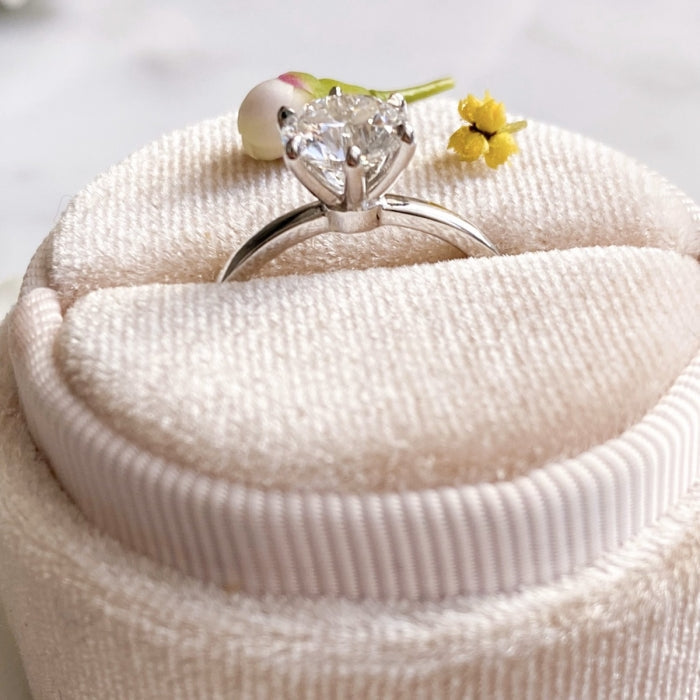 1.25 Carats Round Shape Moissanite Solitaire Engagement Ring
