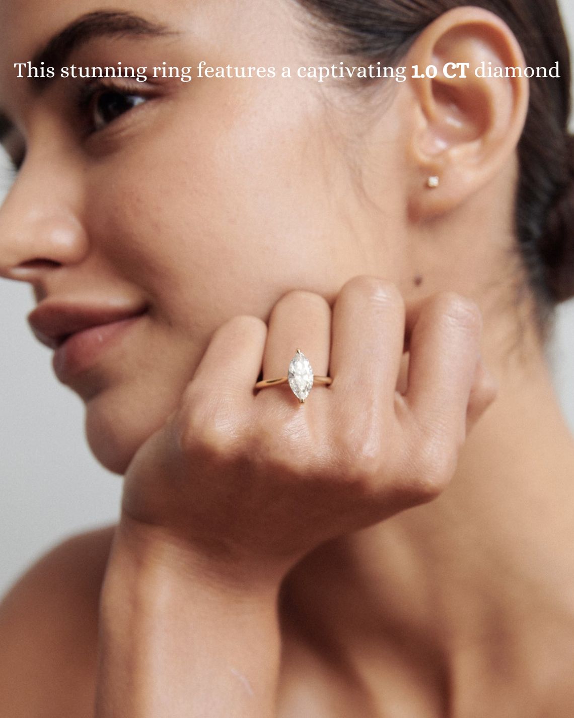 1.0 CT Marquise E/VS1 CVD Diamond Solitaire Engagement Ring