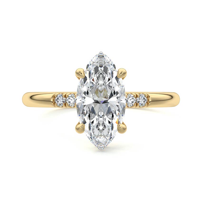 2.50 Carats Lab Grown Diamond Marquise Shape E-VS1 Hidden Halo Engagement Ring