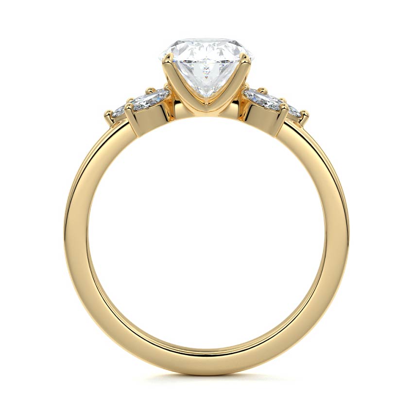2.50 Carats Lab Grown Diamond Oval Shape E-VS1 Cluster Engagement Ring