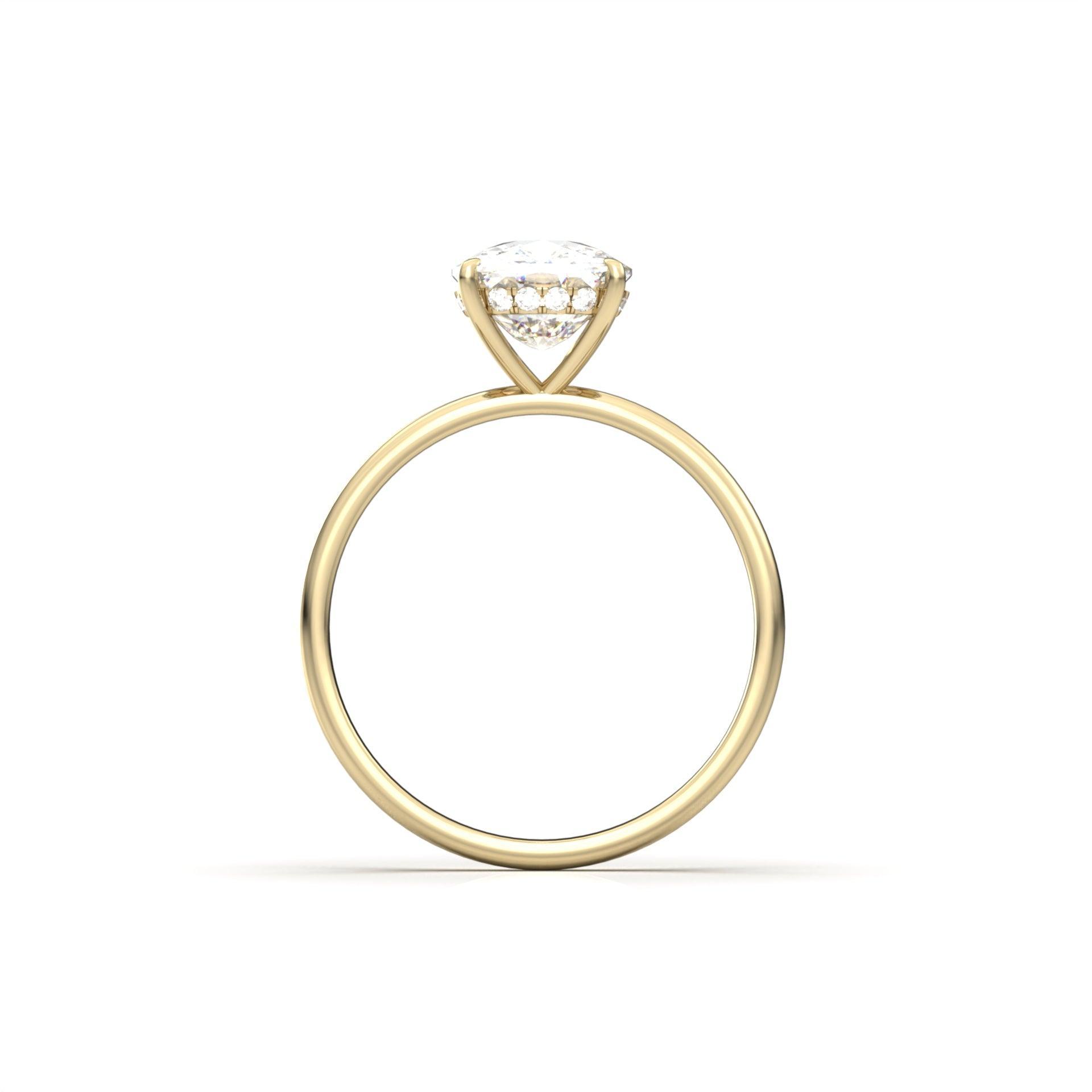 1.25 Carats Elongated Cushion Shape Moissanite Hidden Halo Engagement Ring