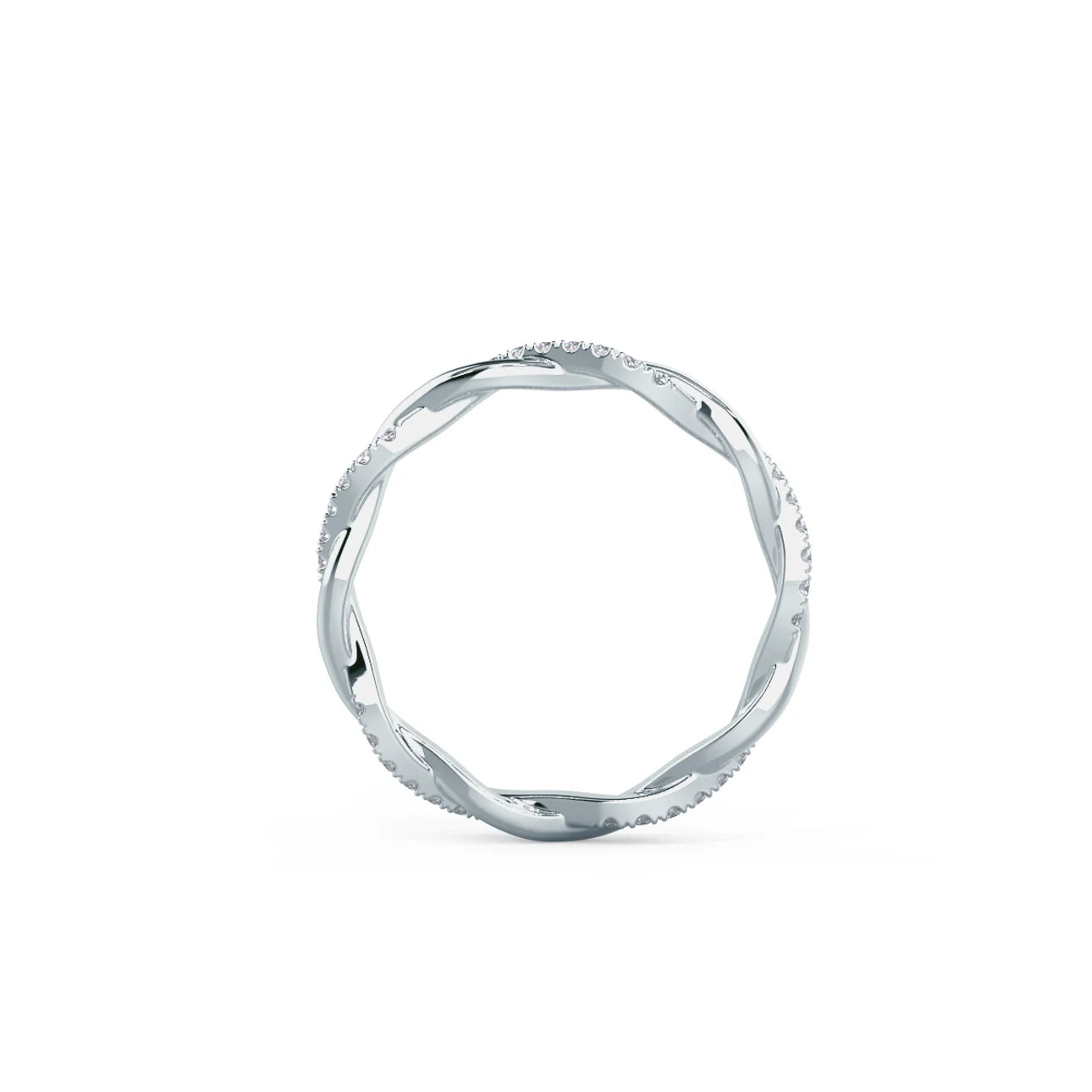 0.35 Carats Lab Grown Diamond Round Shape Twisted Wedding Band