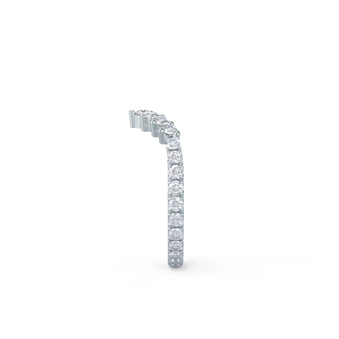 0.85 Carats Lab Grown Diamond Round Shape Curved Wedding Band