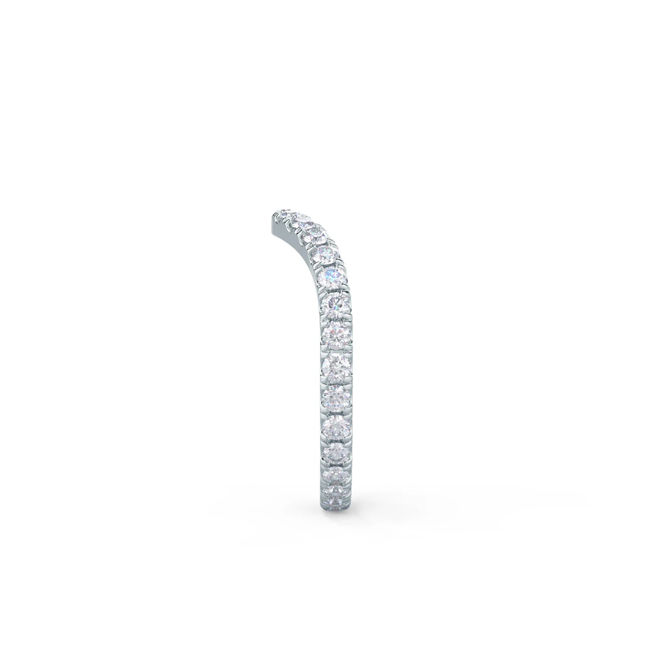 0.70 Carats Lab Grown Diamond Round Shape Curved Wedding Band