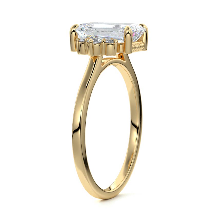 4.50 Carats Lab Grown Diamond Emerald Shape E-VS1 Cluster Engagement Ring